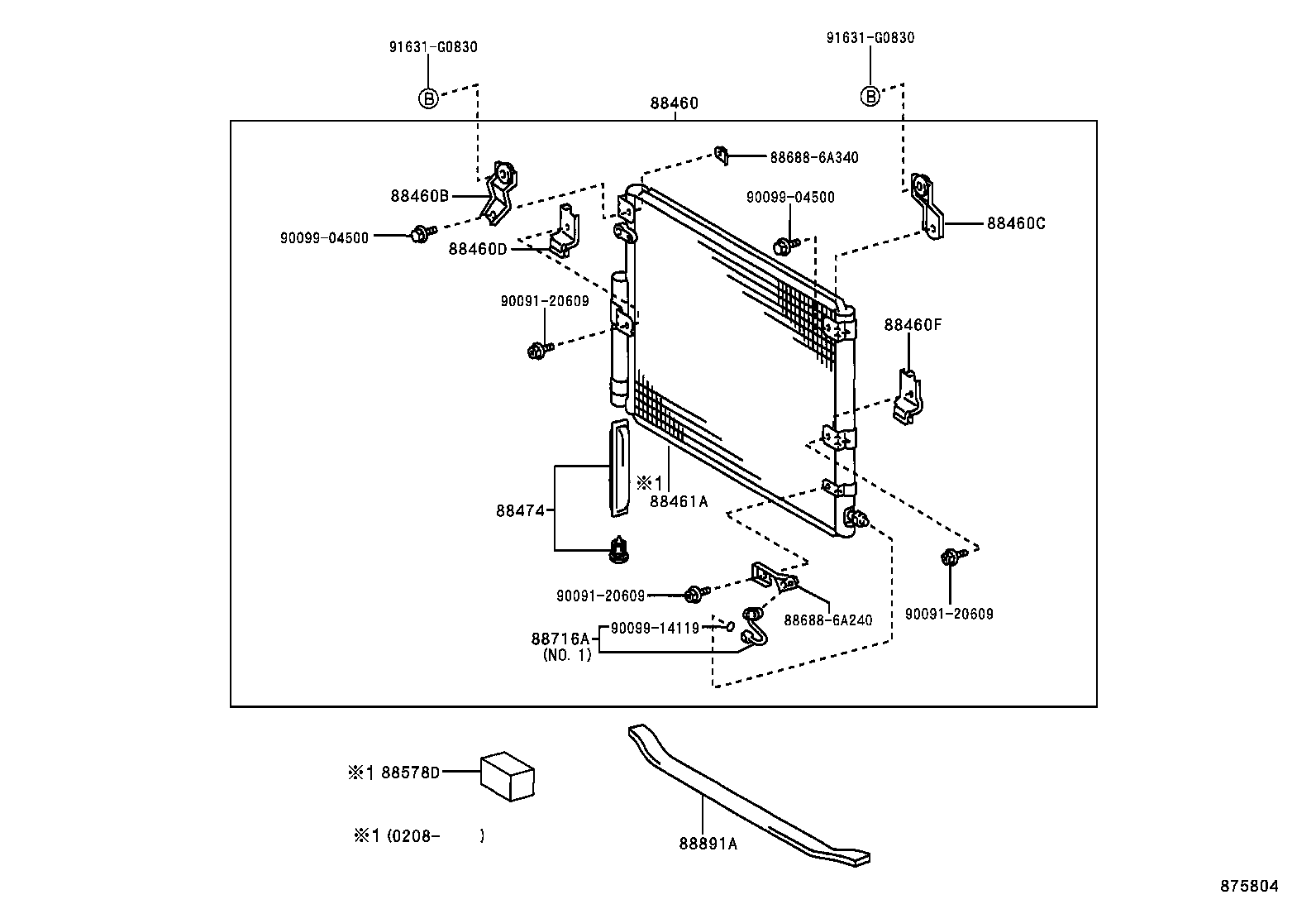 88461-60032 CORE, COOLER CONDENSER product image