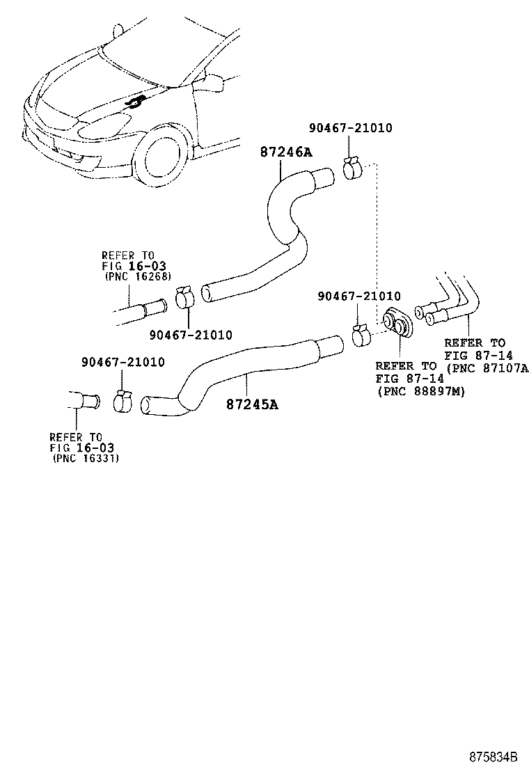87245-21180 HOSE, HEATER WATER, OUTLET A product image