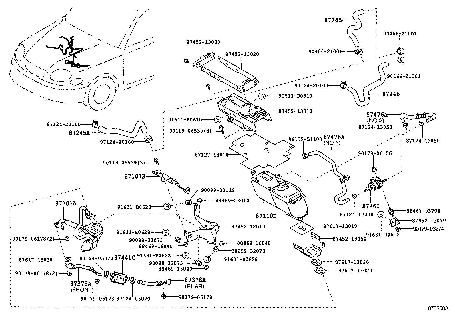 87245-1E330 HOSE, HEATER WATER, INLET product image