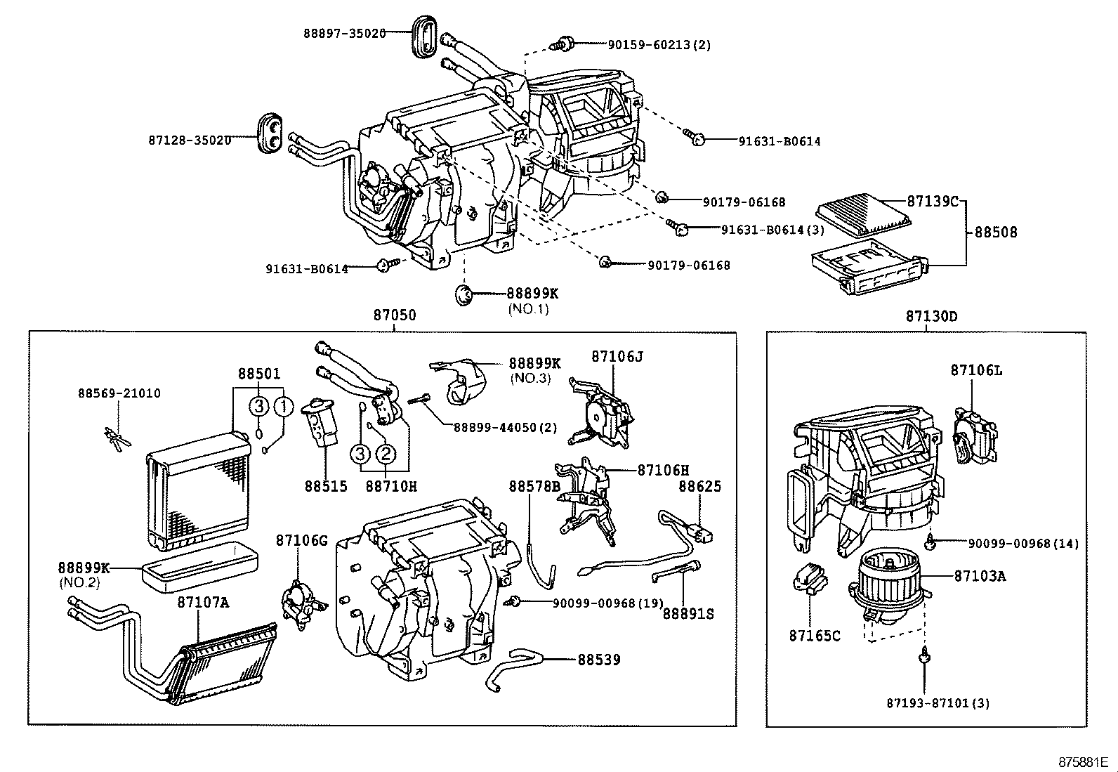 Toyota 87103-44070 MOTOR SUB-ASSY, BLOWER W/FAN(FOR REAR)