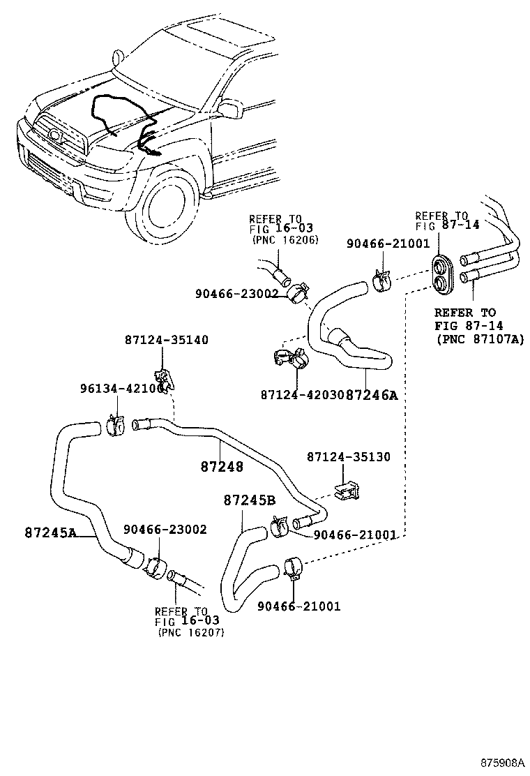 87245-3D540 HOSE, HEATER WATER, OUTLET A product image
