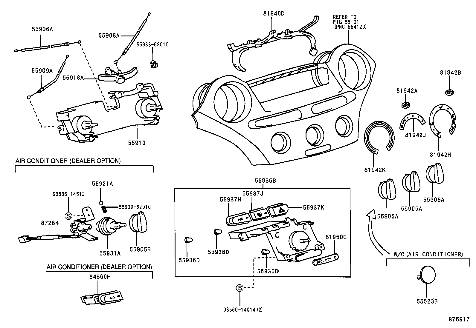 55910-52070 CONTROL ASSY, HEATER OR BOOST VENTILATOR product image