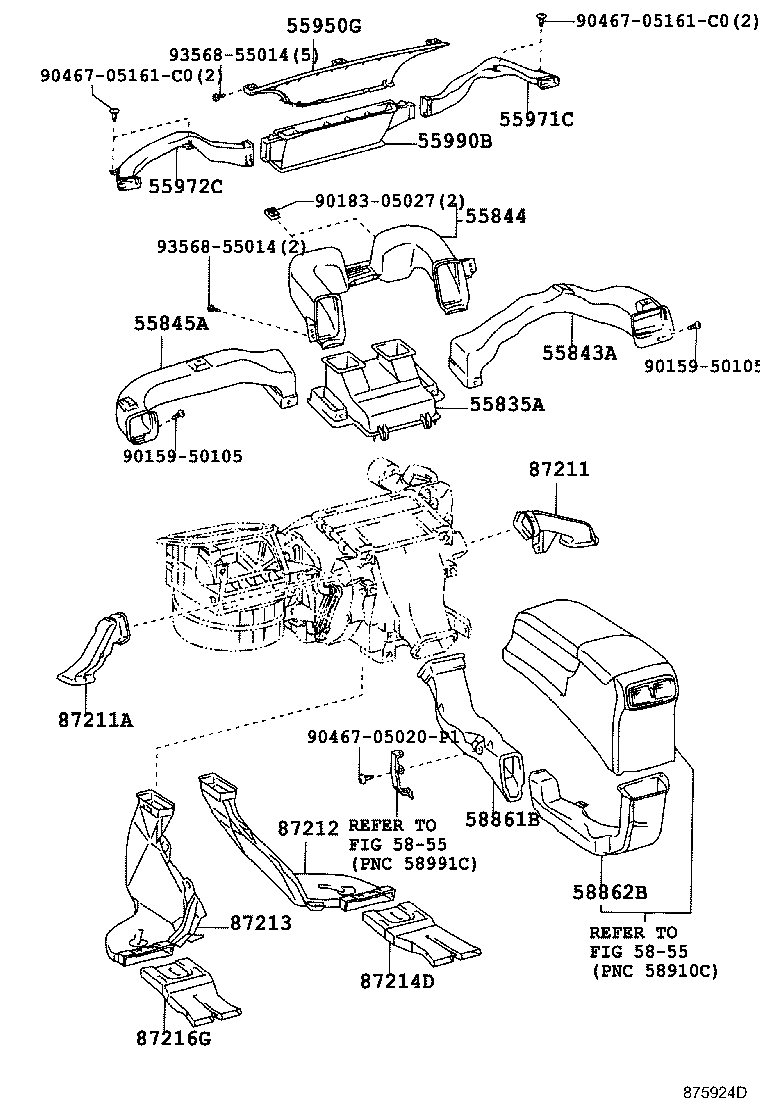 55844-35070 DUCT, HEATER TO REGISTER, NO.2 product image