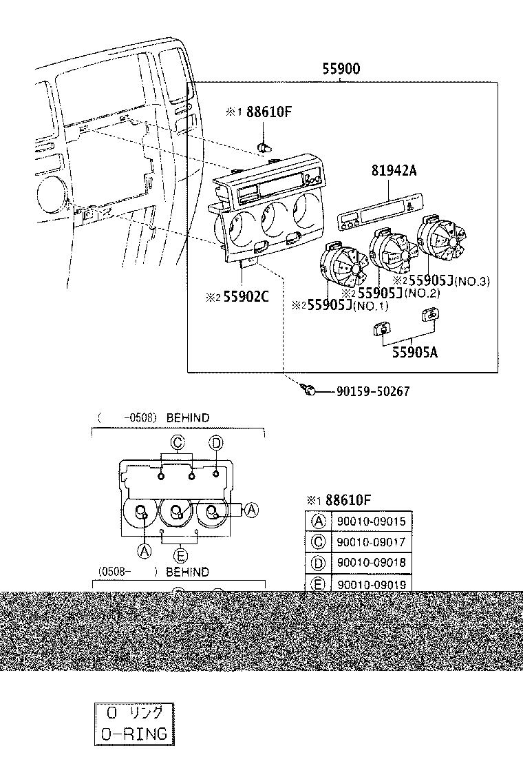 55900-35540 CONTROL ASSY, AIR CONDITIONER product image