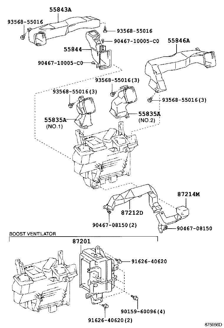 55844-F1010 DUCT, HEATER TO REGISTER, NO.2 product image