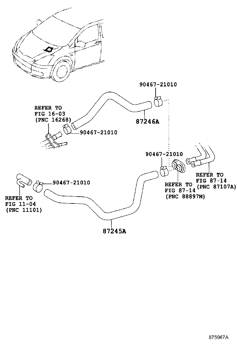 87245-2D632 HOSE, HEATER WATER, OUTLET A product image