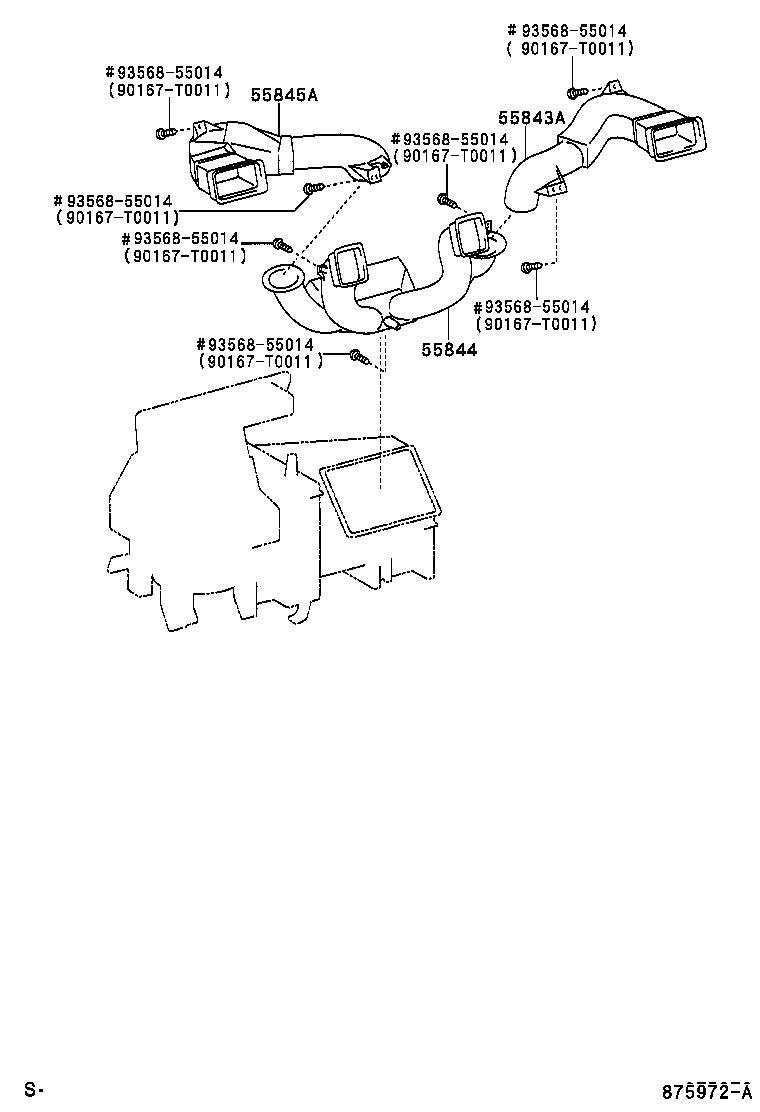 55844-0D030 DUCT, HEATER TO REGISTER, NO.2 product image