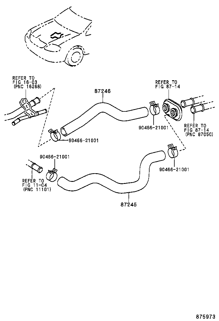 87245-02620 HOSE, HEATER WATER, INLET product image