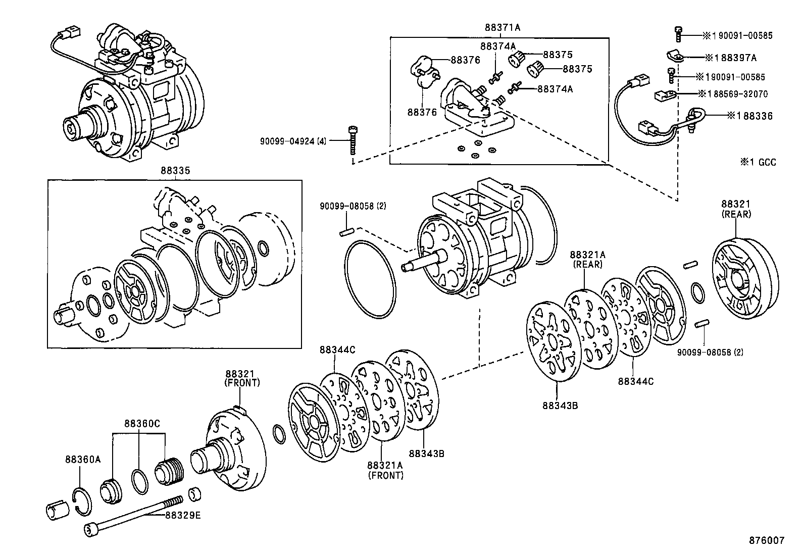 88397-60010 CLIP, COMPRESSOR product image