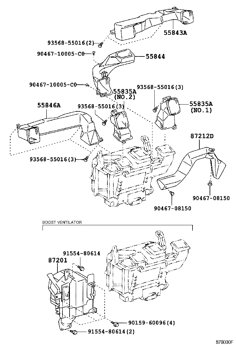 55844-F1010 DUCT, HEATER TO REGISTER, NO.2 product image