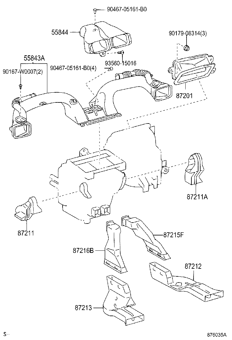 55844-05050 DUCT, HEATER TO REGISTER, NO.2 product image