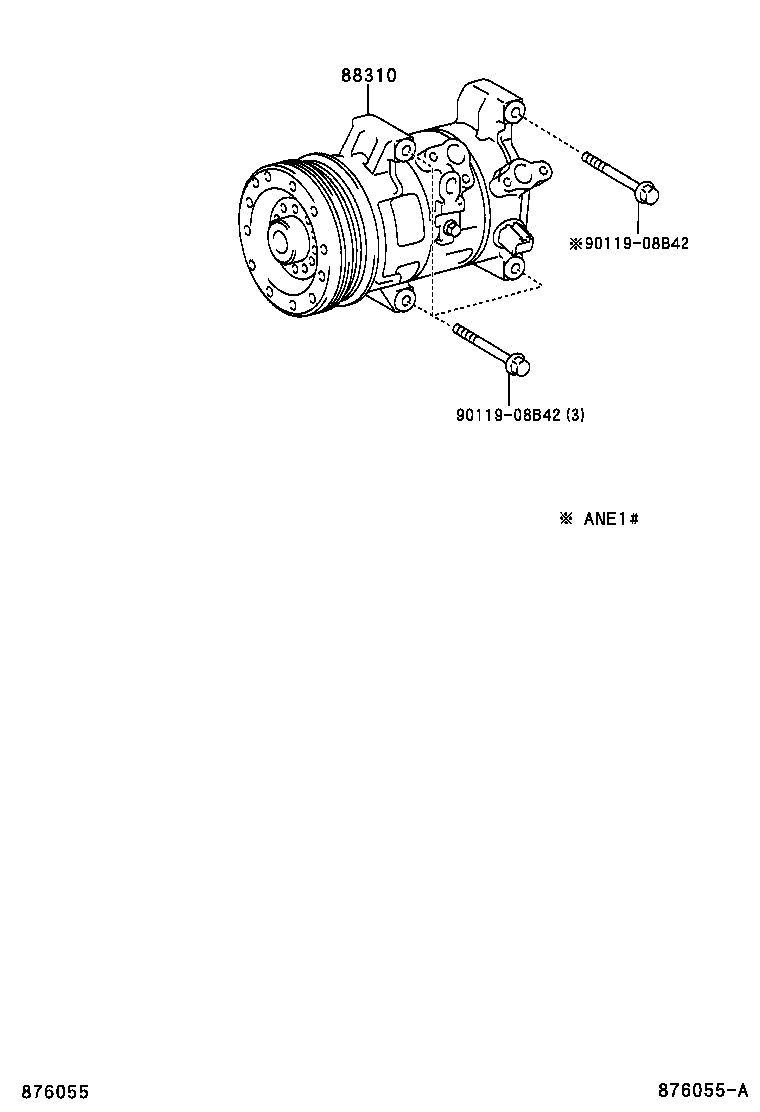 88310-2B691 COMPRESSOR ASSY, W/PULLEY product image