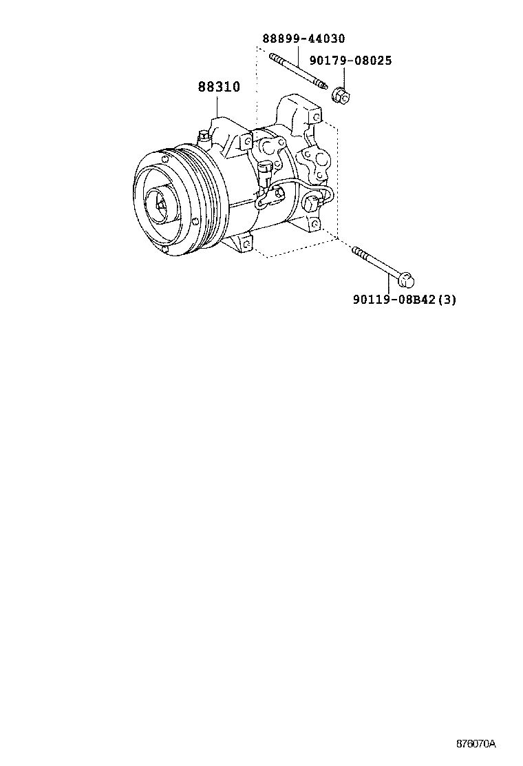 88310-48090 COMPRESSOR ASSY, W/PULLEY product image