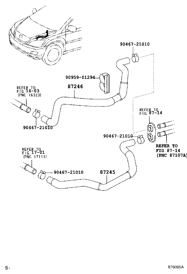 Toyota 87245-48201 HOSE, HEATER WATER, INLET