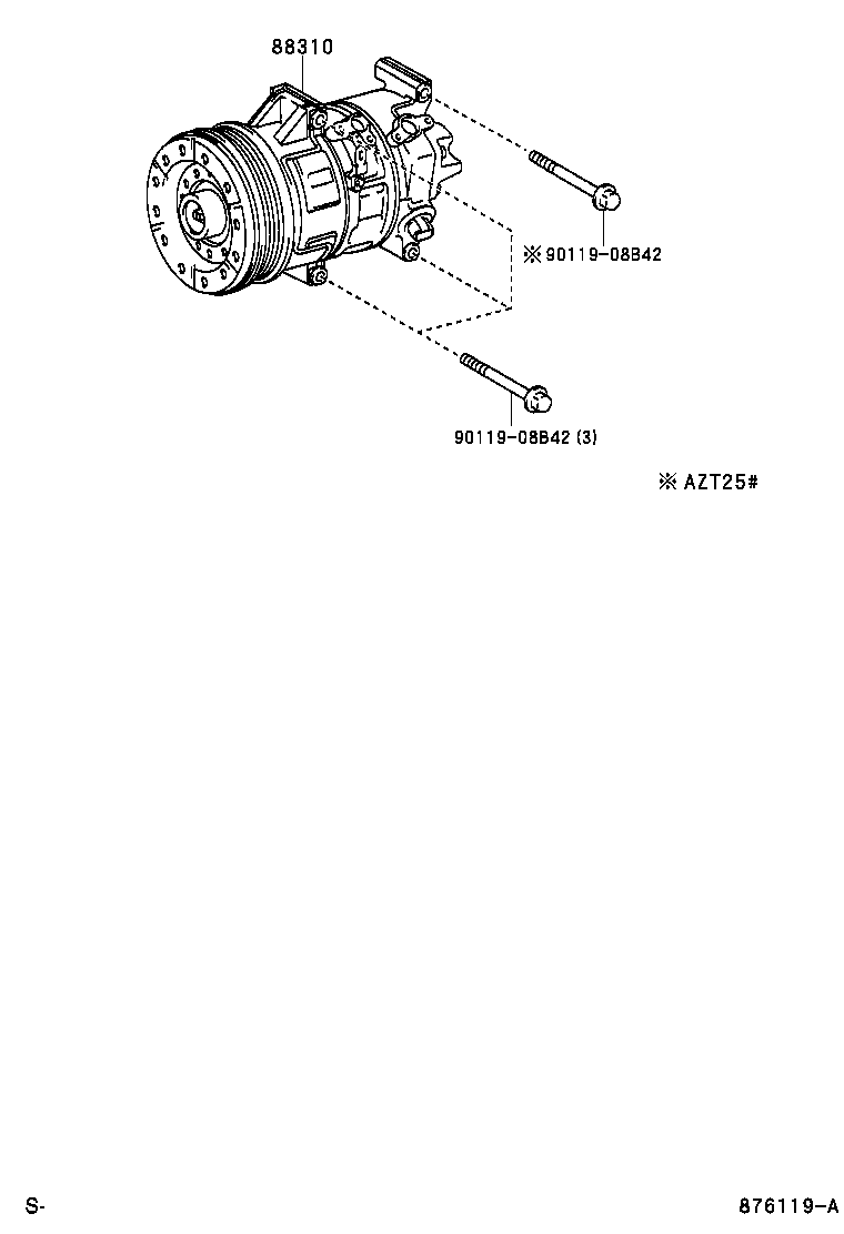 88310-05090 COMPRESSOR ASSY, W/PULLEY product image