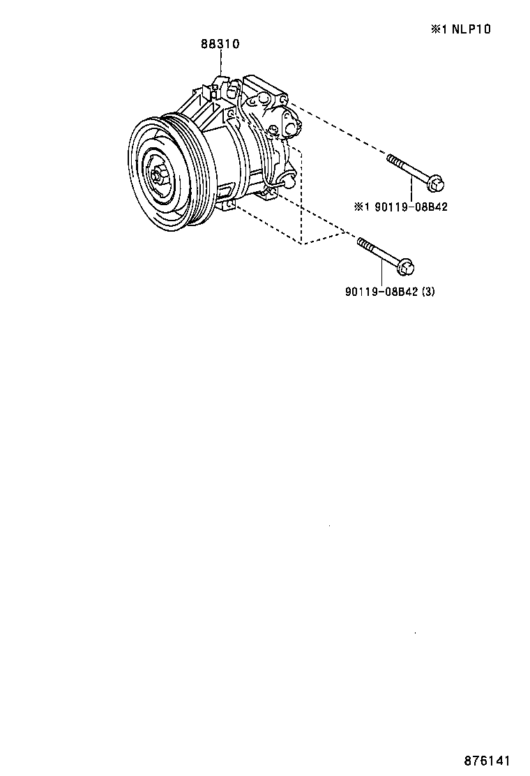 88310-0D010 COMPRESSOR ASSY, W/PULLEY product image