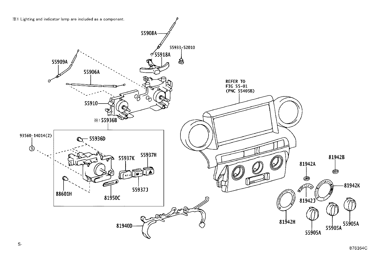 84010-52530 SWITCH, CENTER CLUSTER MODULE product image
