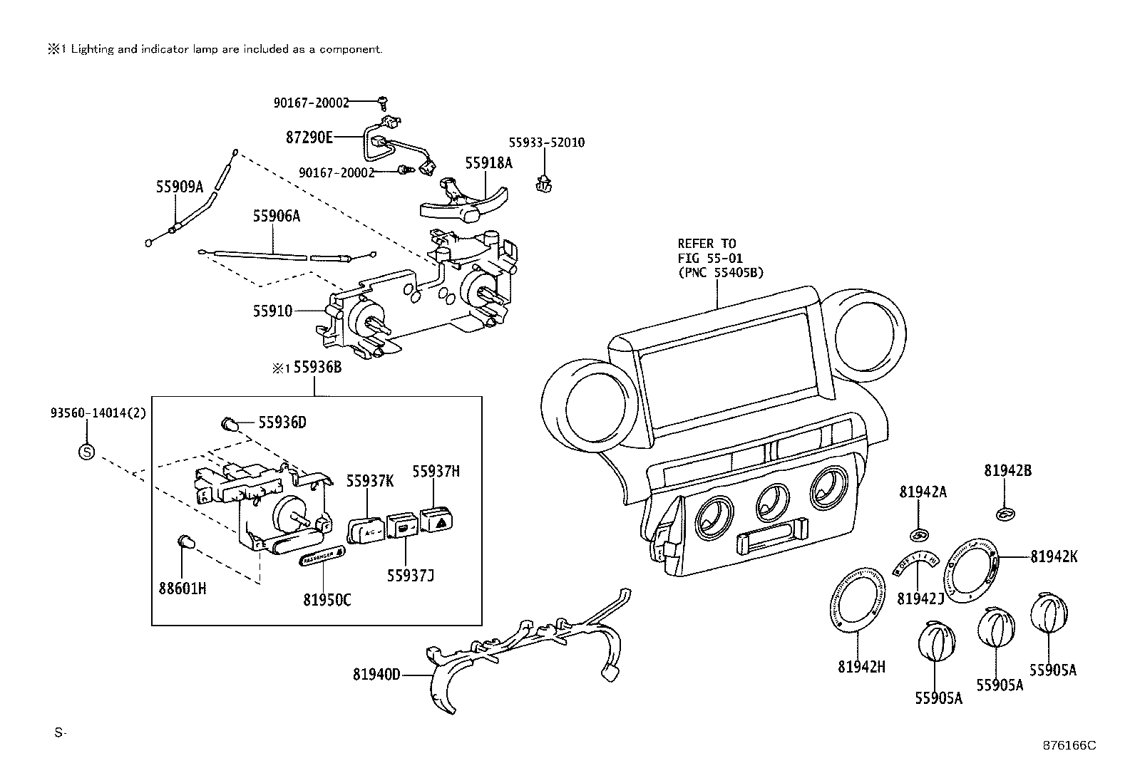 Toyota 55844-52090 DUCT, HEATER TO REGISTER, NO.2