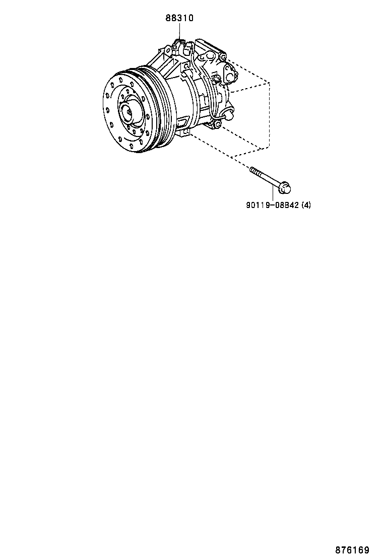 88310-52250 COMPRESSOR ASSY, W/PULLEY product image