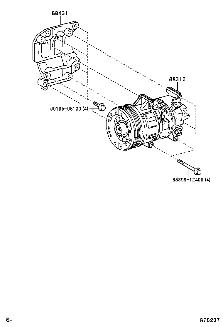 88310-05090 COMPRESSOR ASSY, W/PULLEY product image