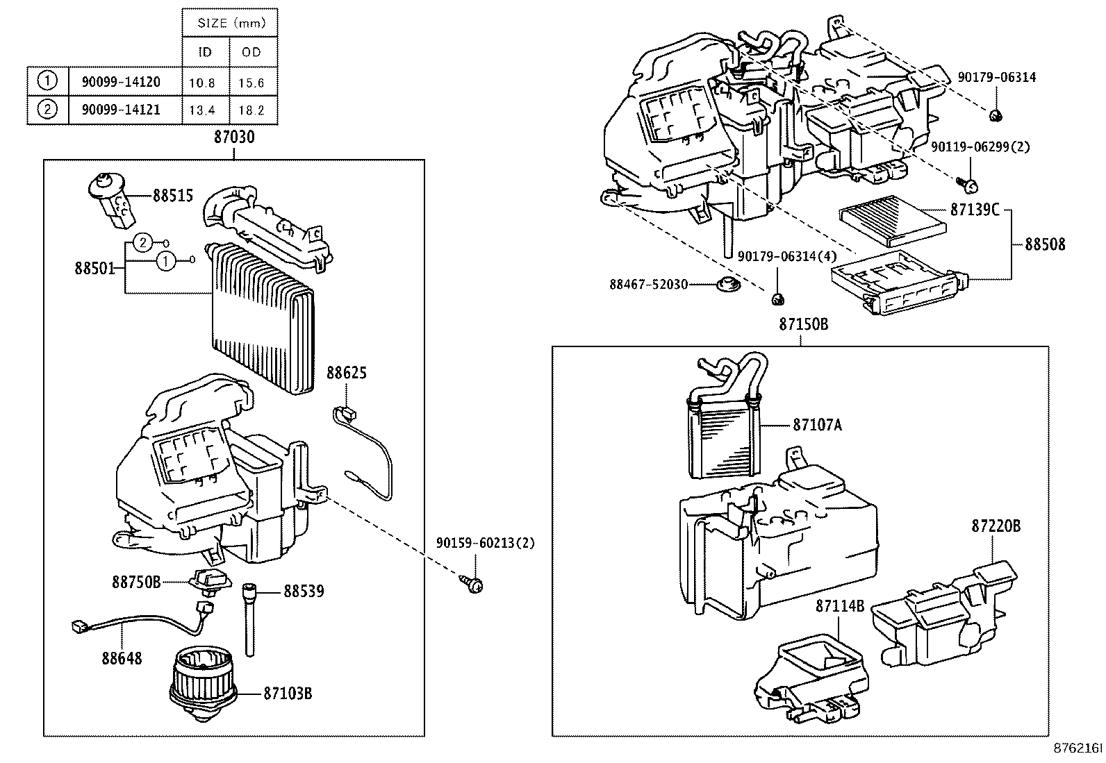 88508-46030 FILTER SUB-ASSY, CLEAN AIR product image