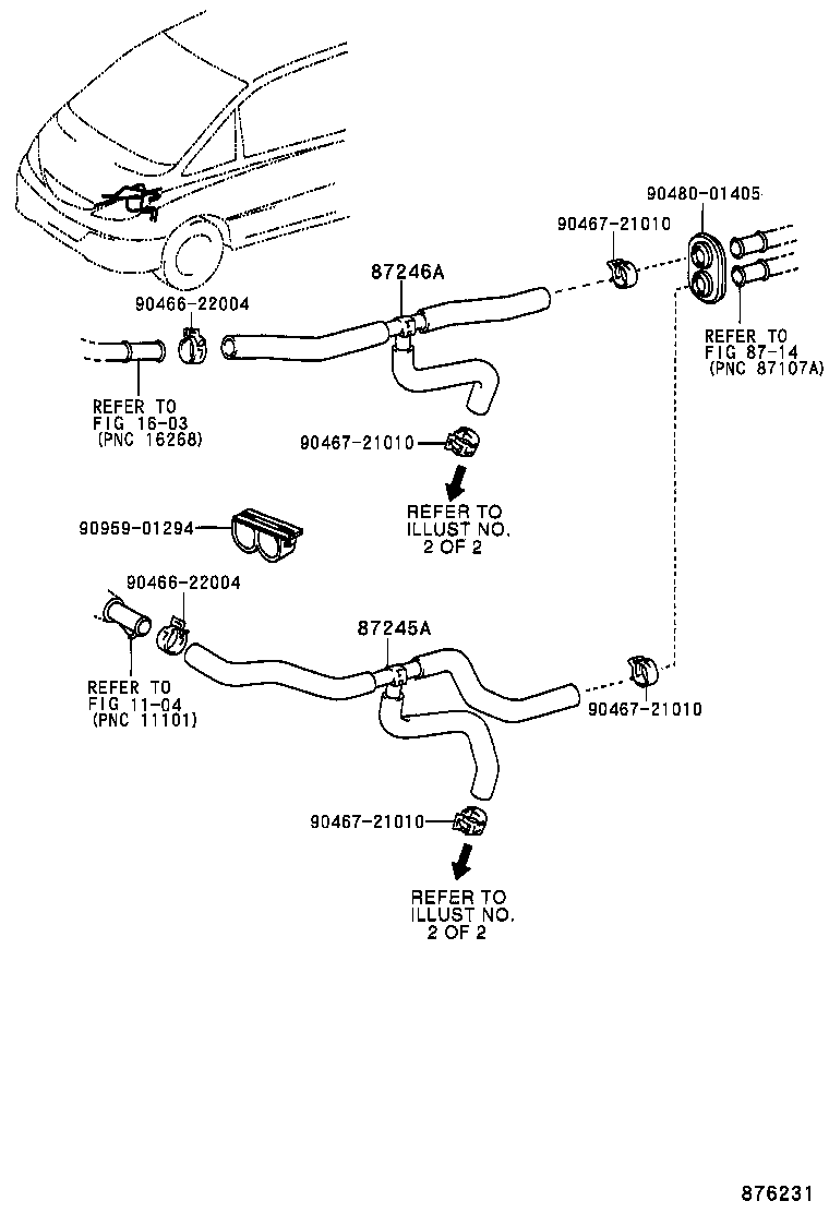 87207-28490 HOSE, HEATER WATER, OUTLET C product image