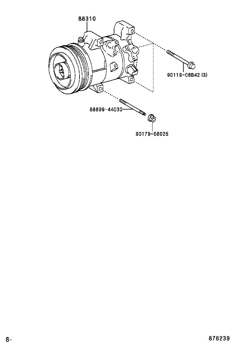 88310-28501 COMPRESSOR ASSY, W/PULLEY product image