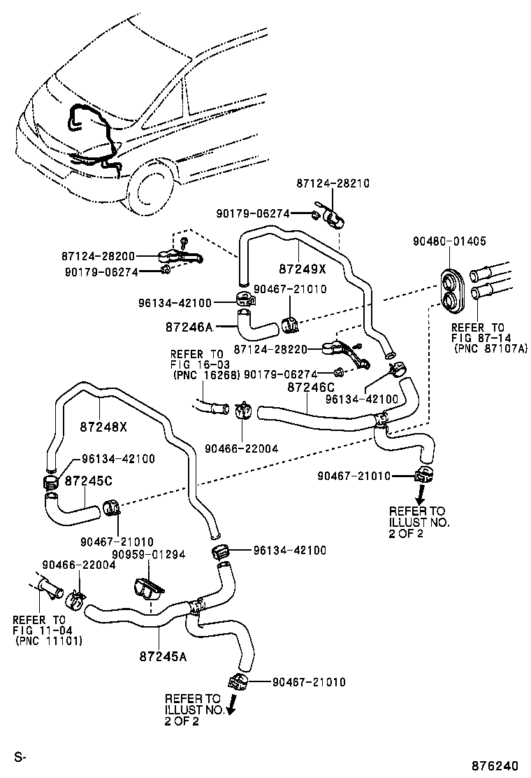 87207-28490 HOSE, HEATER WATER, OUTLET C product image