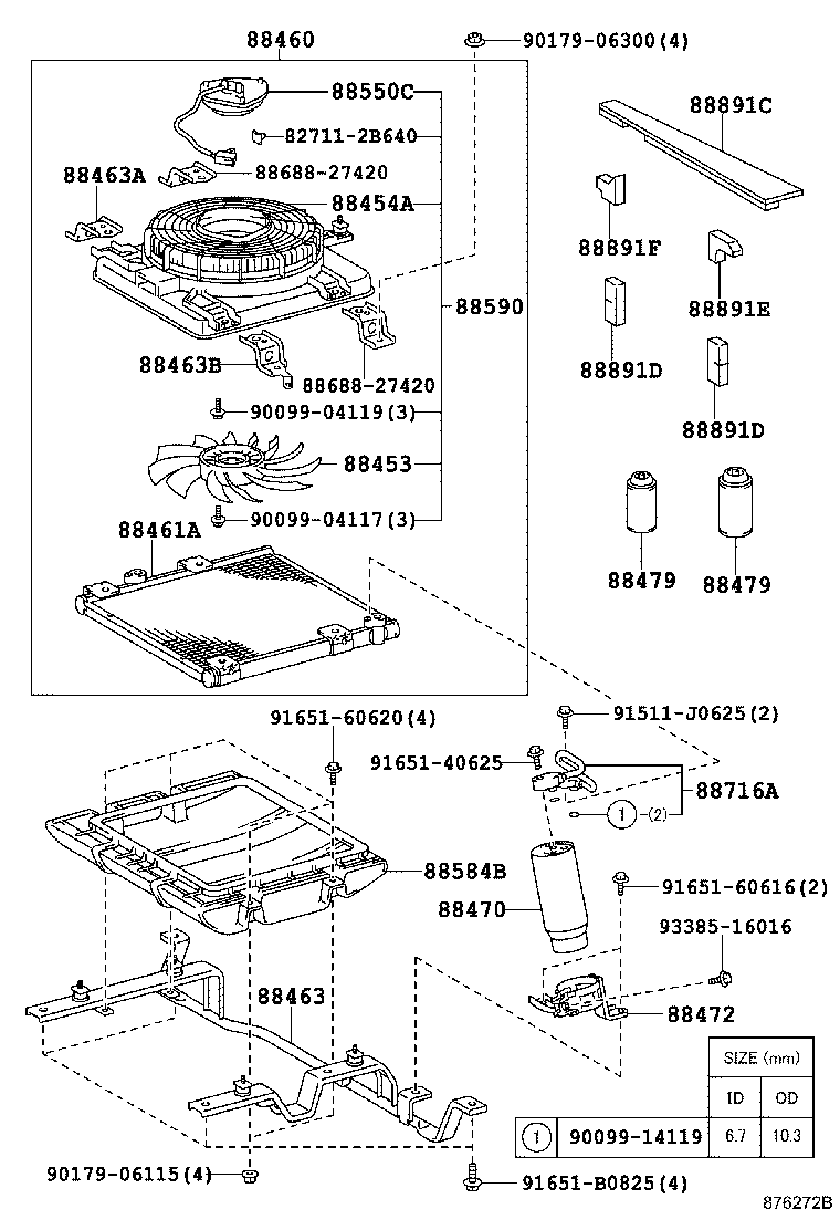88461-27030 CORE, COOLER CONDENSER product image