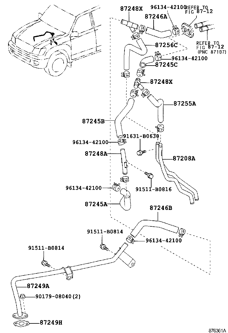 87245-6A050 HOSE, HEATER WATER, OUTLET A product image