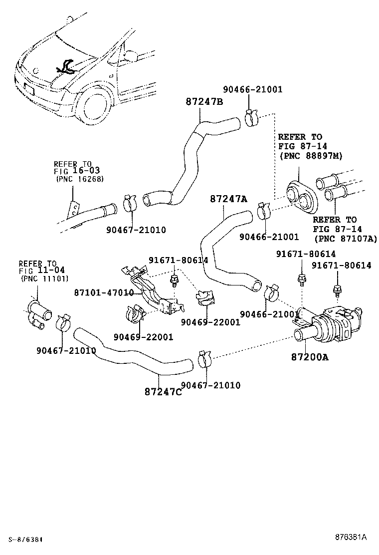 87245-47250 HOSE, HEATER WATER, C product image