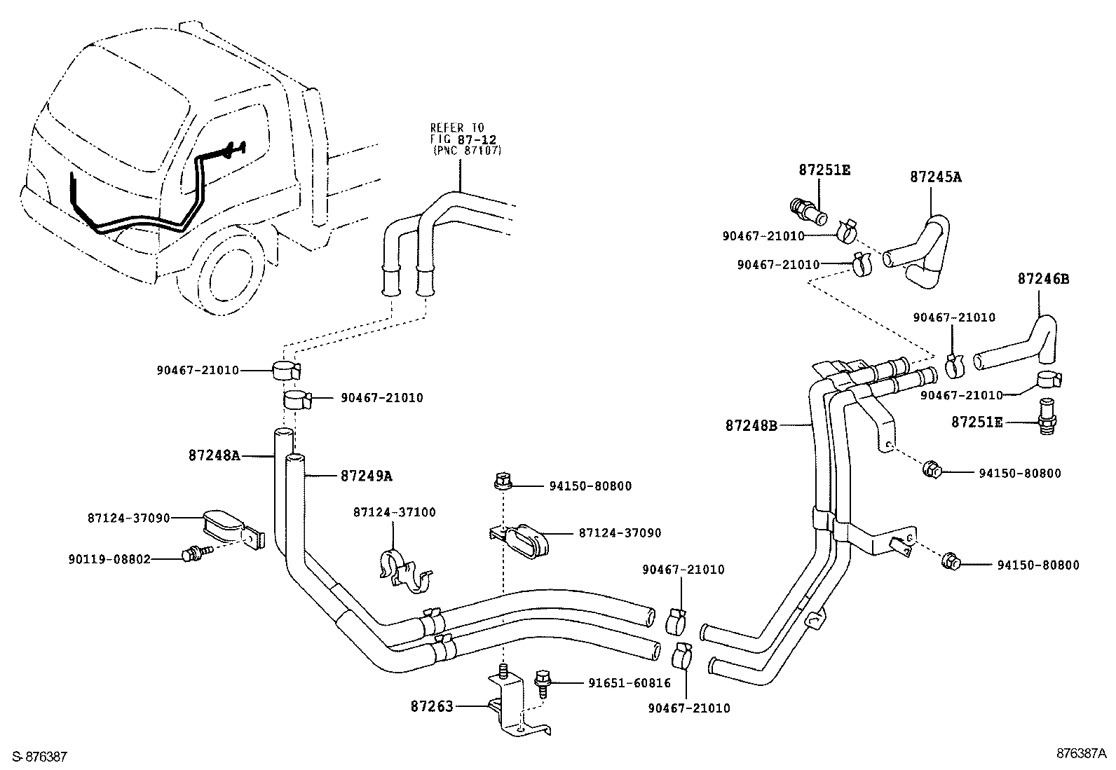 87246-37480 HOSE, HEATER WATER, OUTLET A product image