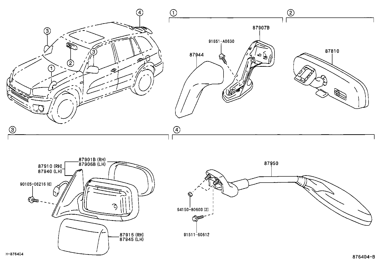 87961-42650 MIRROR SUB-ASSY, OUTER REAR VIEW, LH product image