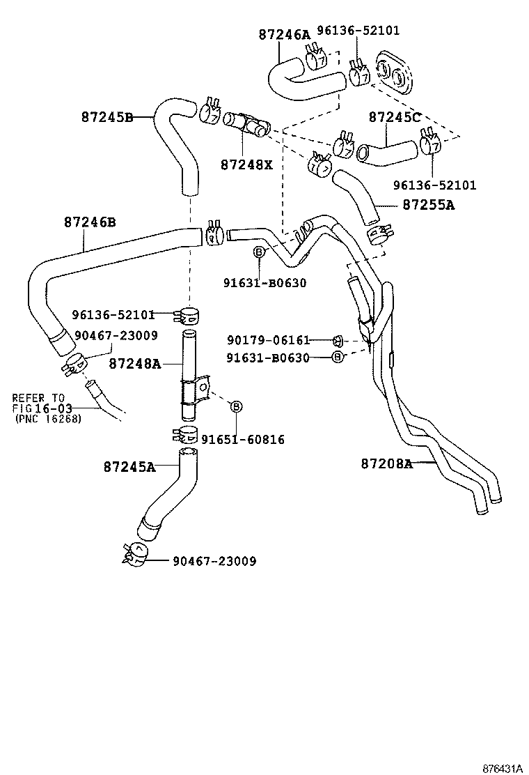 87245-6A270 HOSE, HEATER WATER, OUTLET A product image