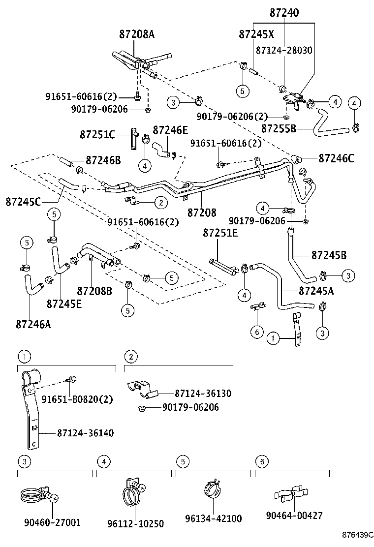 87245-3C461 HOSE, HEATER WATER, INLET B product image