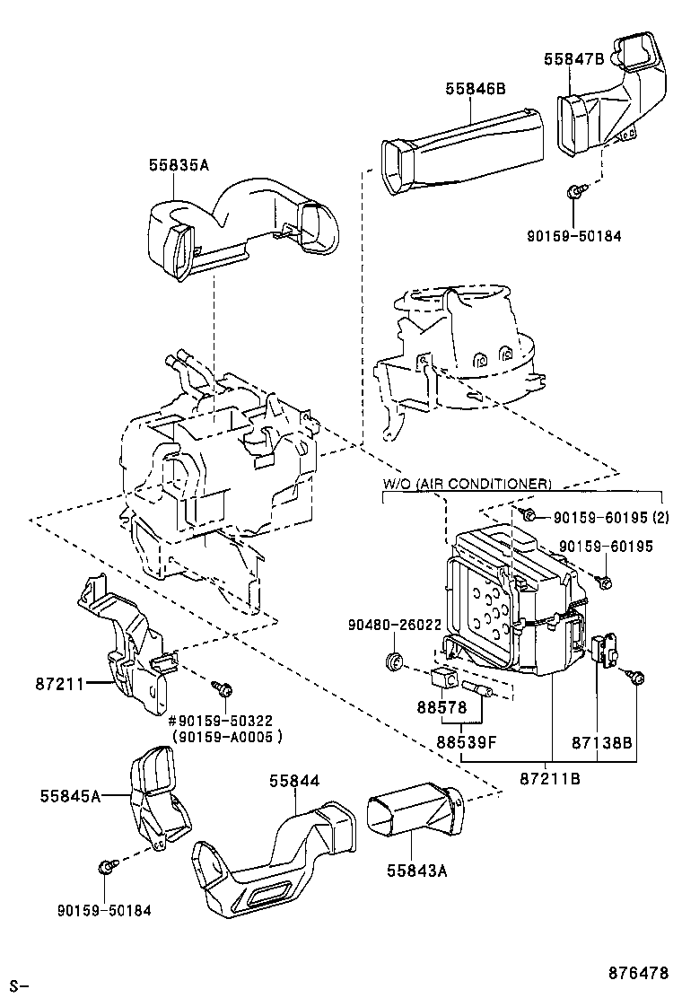 55846-0C010 DUCT, HEATER TO REGISTER, NO.4 product image
