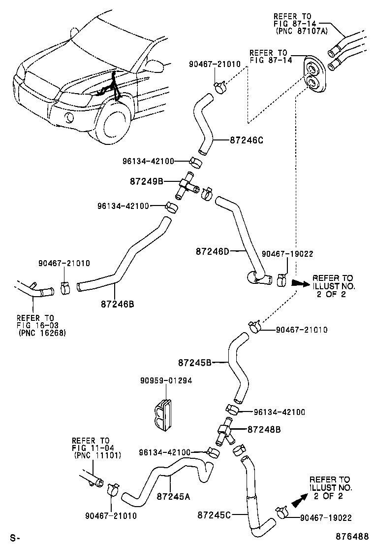 87245-48610 HOSE, HEATER WATER, OUTLET D product image