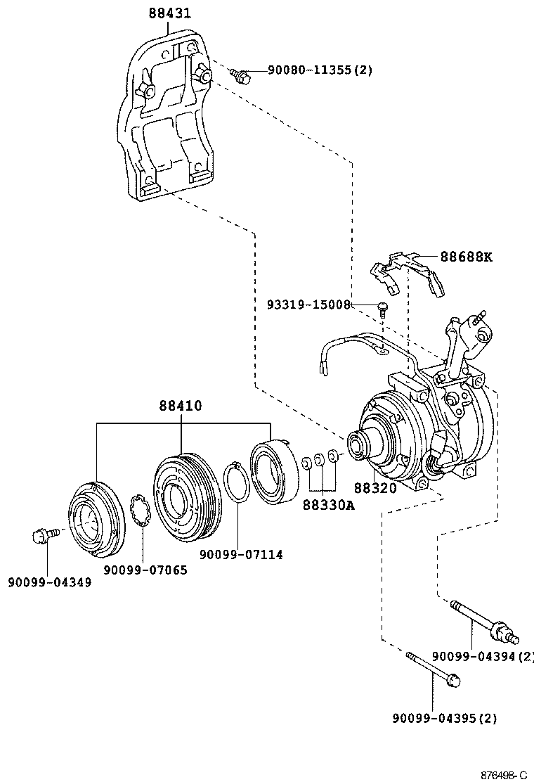 Toyota 88320-0E010 COMPRESSOR ASSY, COOLER