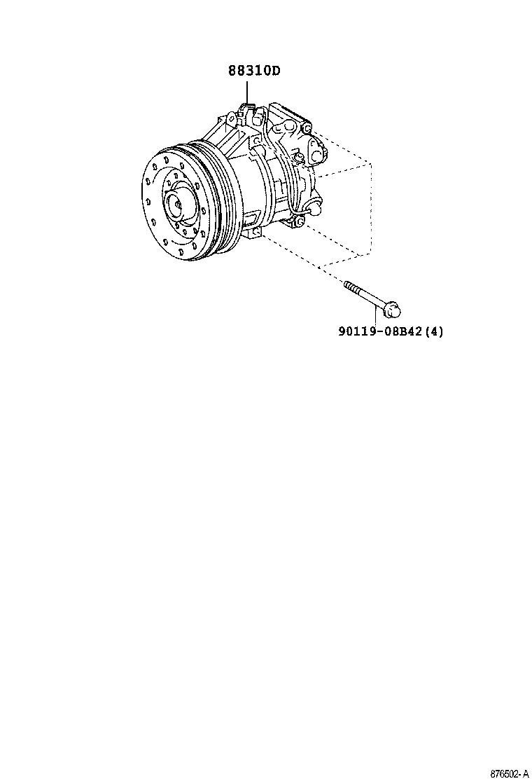 88310-52430 COMPRESSOR ASSY, W/PULLEY product image