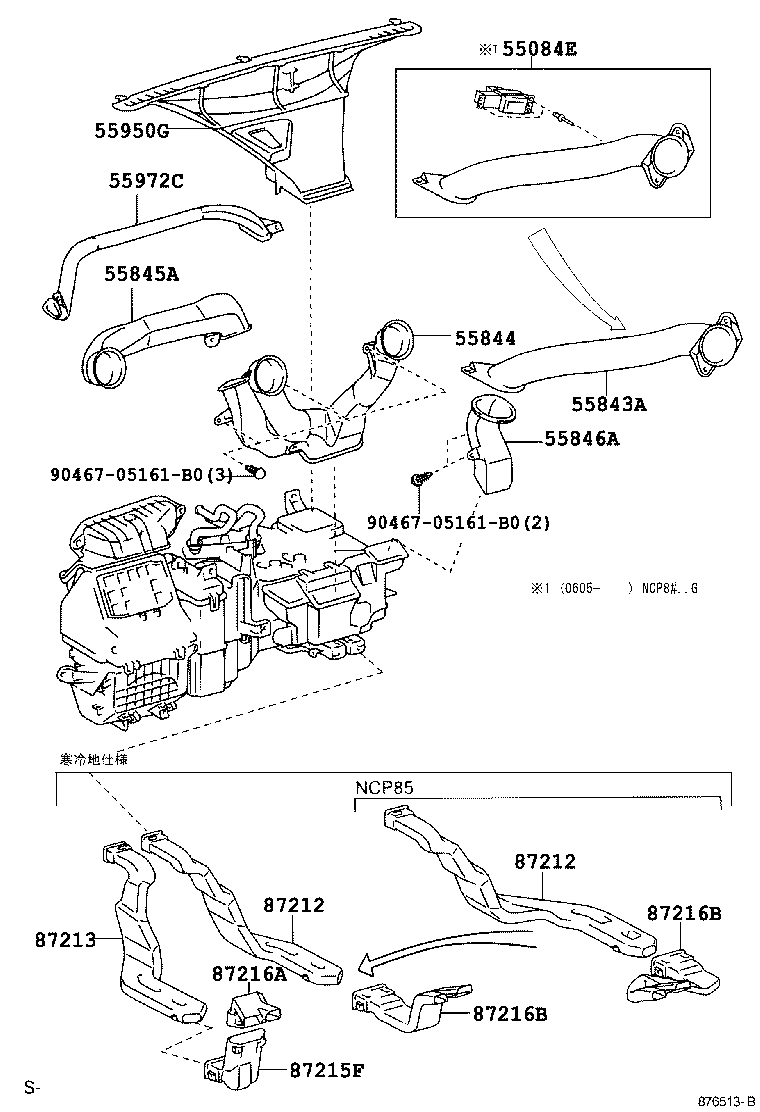 55844-52140 DUCT, HEATER TO REGISTER, NO.2 product image