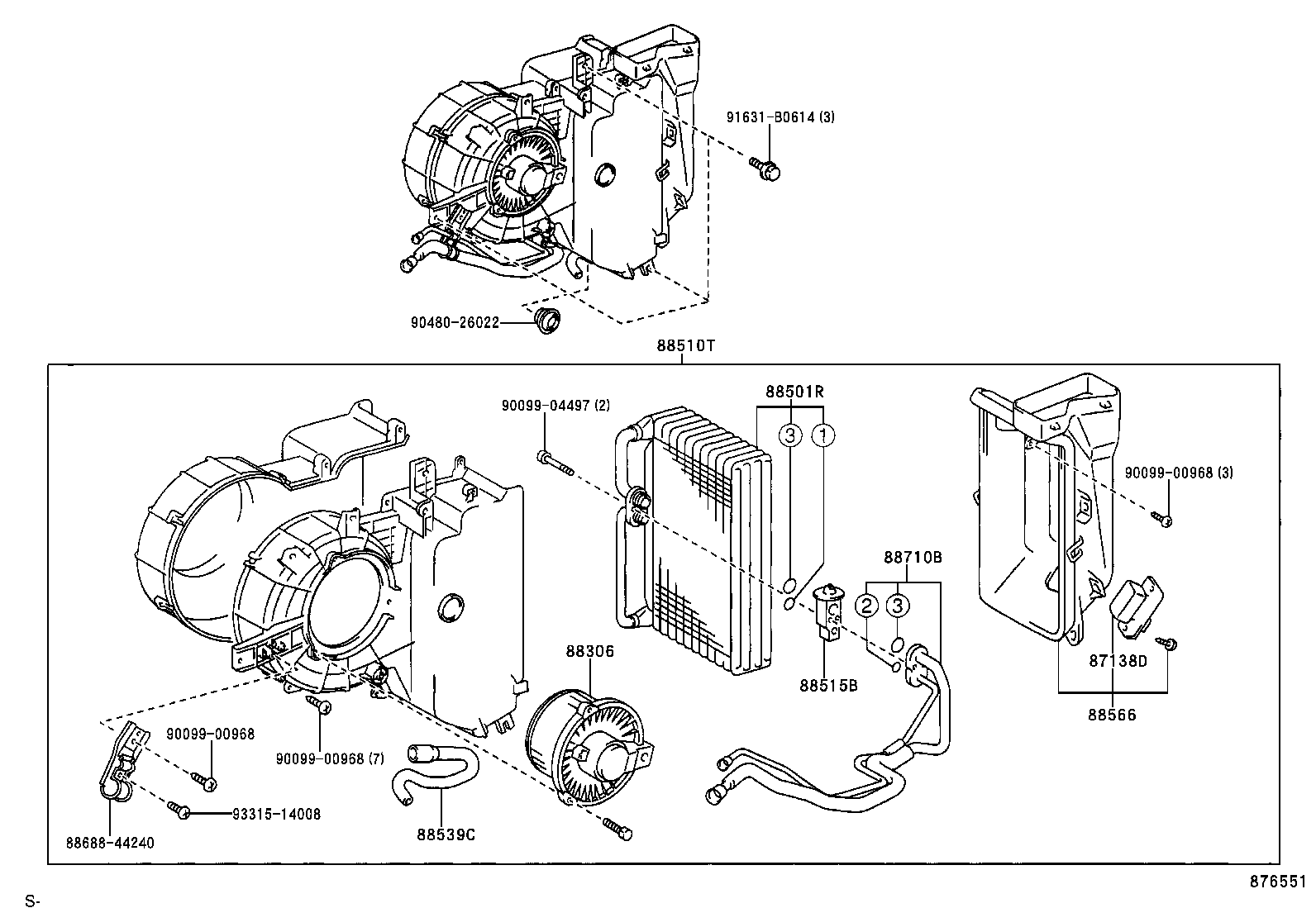 87103-44050 MOTOR SUB-ASSY, BLOWER W/FAN product image