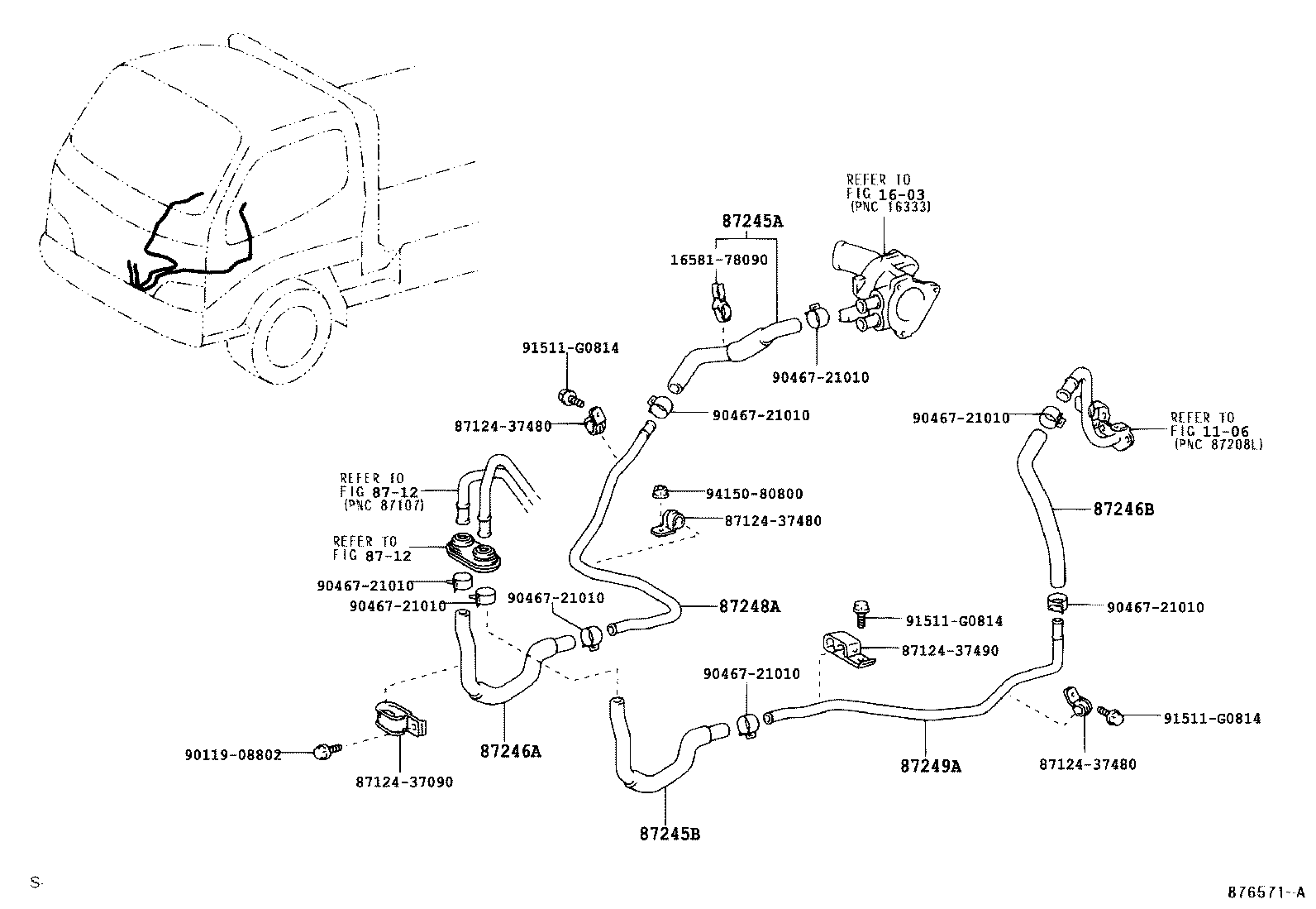 87245-3V050 HOSE, HEATER WATER, OUTLET A product image