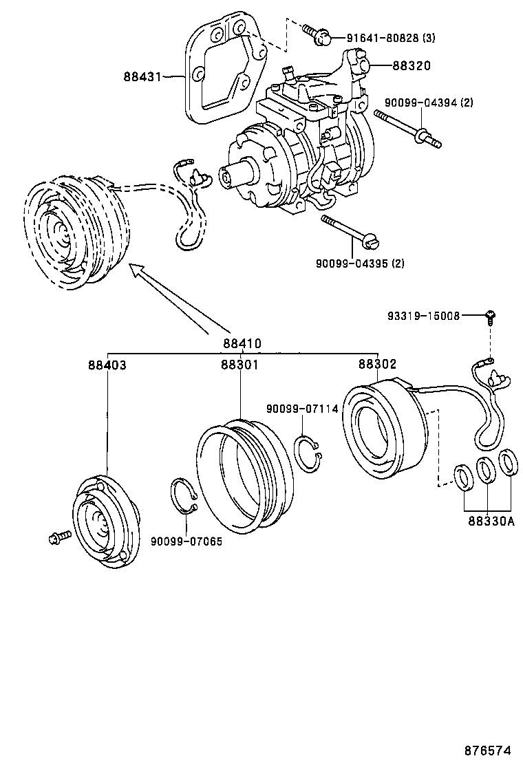 88304-33010 CYLINDER SUB-ASSY, COOLER COMPRESSOR product image