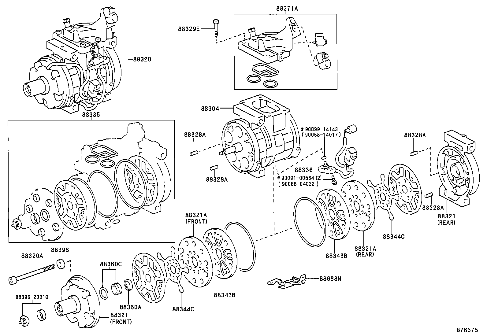 88304-33010 CYLINDER SUB-ASSY, COOLER COMPRESSOR product image