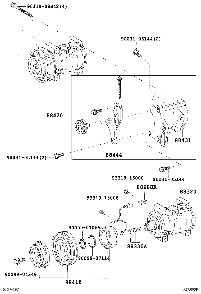 88345-37221 BRACKET, COMPRESSOR MOUNTING product image