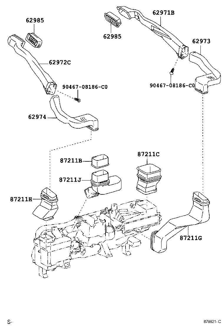 62972-30180 DUCT, ROOF SIDE AIR, NO.1 LH product image
