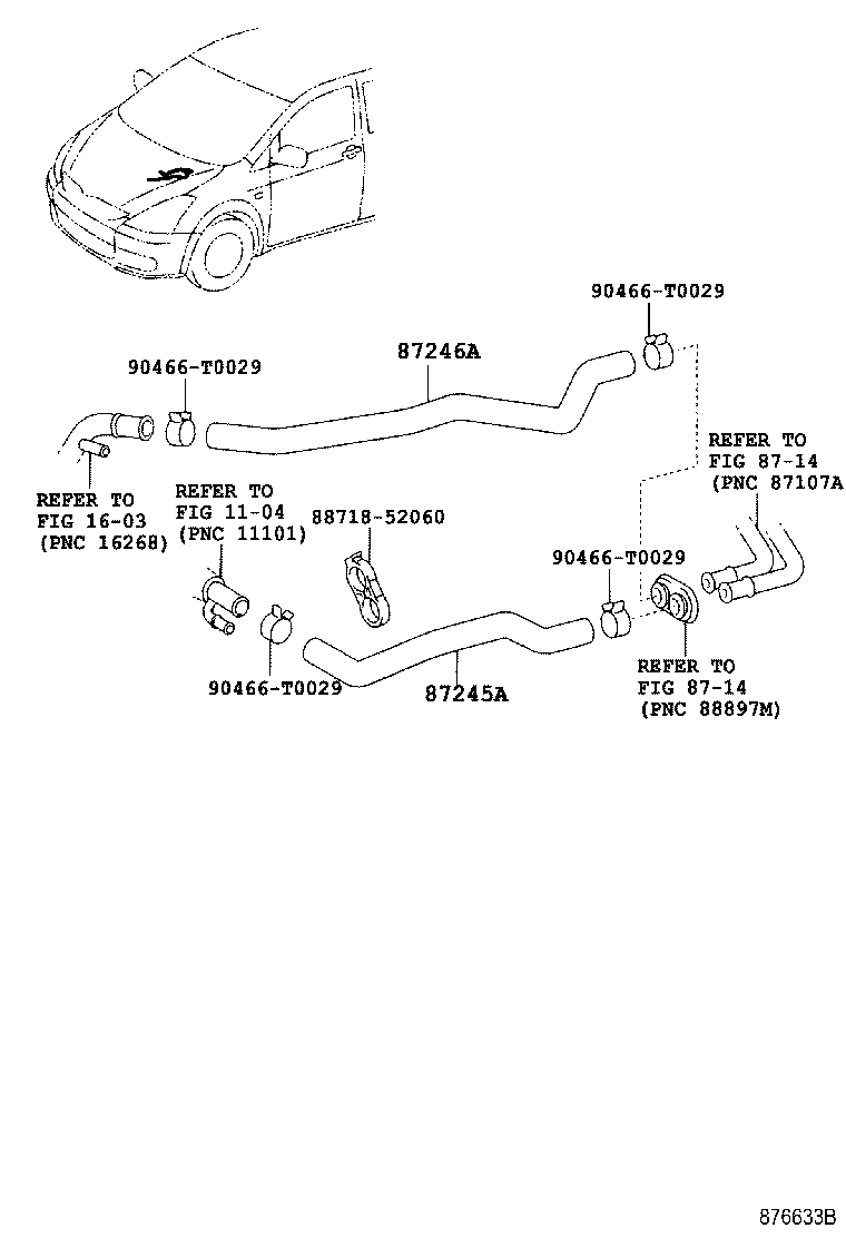 87245-68020 HOSE, HEATER WATER, OUTLET A product image