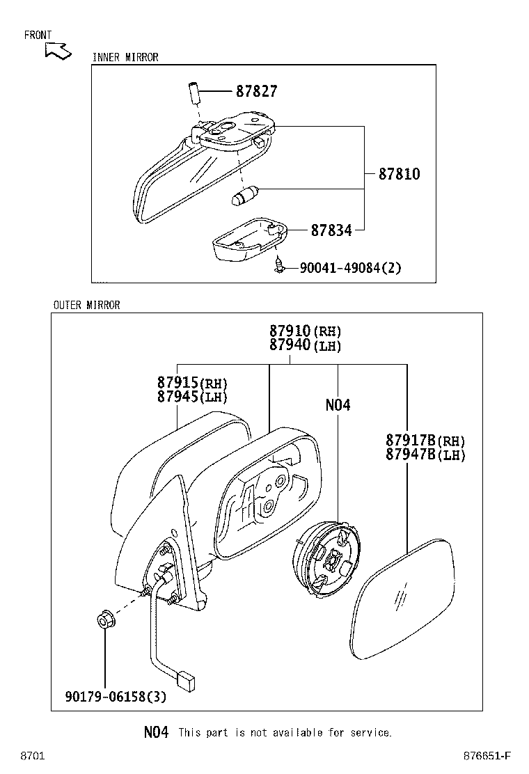 9004A-98008 BULB, INNER REAR VIEW MIRROR LAMP product image