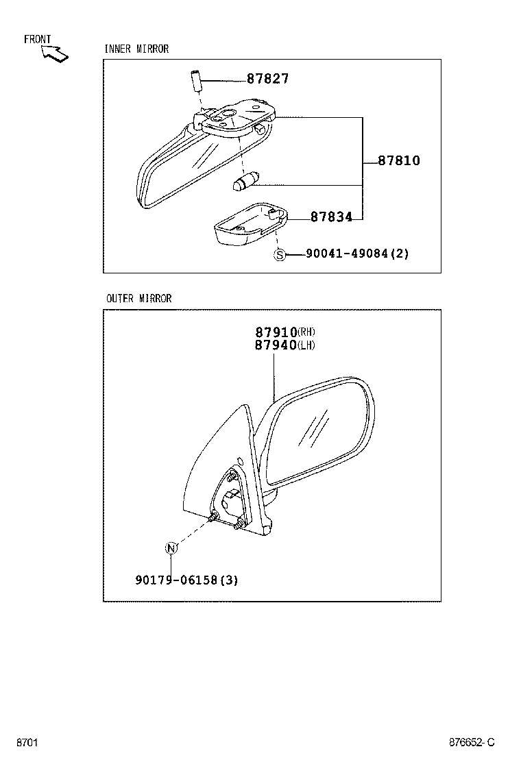 9004A-98008 BULB, INNER REAR VIEW MIRROR LAMP product image