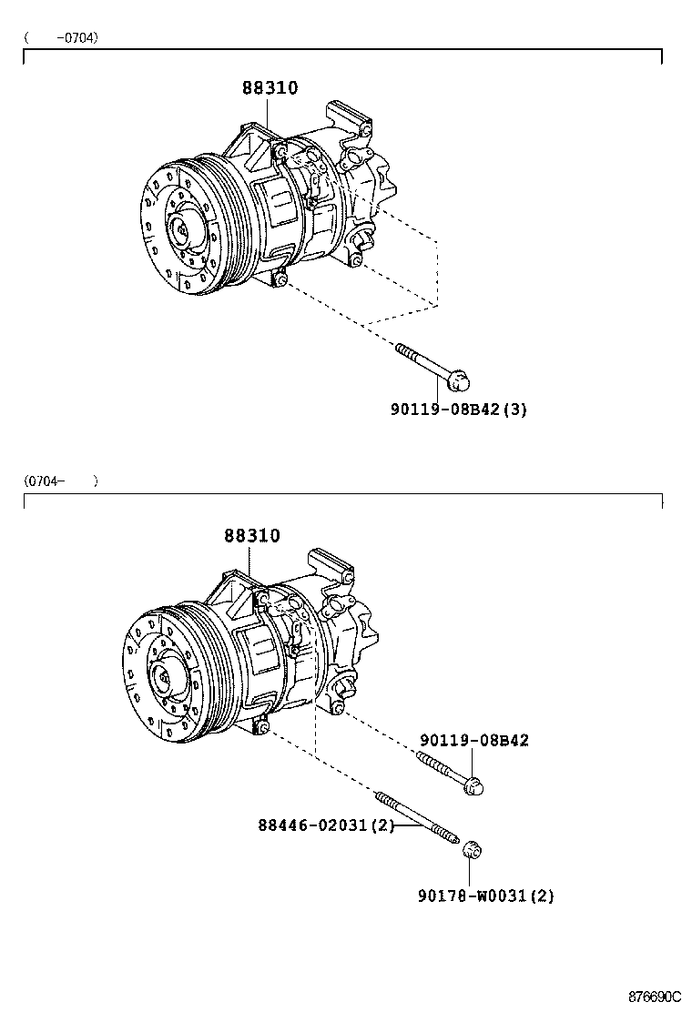 88310-0F021 COMPRESSOR ASSY, W/PULLEY product image